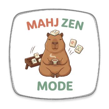 Mahjong Mahj Zen Mode Capybara - Viereckiger Kühlschrankmagnet - Weiß - Vorne