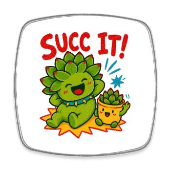 Urban Gardening Succ It Grow Your Own - Square fridge magnet - white - Front