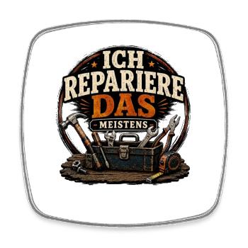 Ich Repariere das Meistens Spruch Handwerker - Viereckiger Kühlschrankmagnet - Weiß - Vorne
