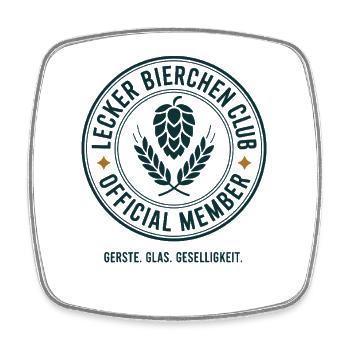 Lecker Bierchen Club Bier Spruch JGA Malle Bier - Viereckiger Kühlschrankmagnet - Weiß - Vorne