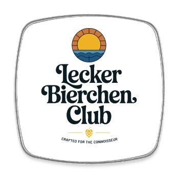 Lecker Bierchen Club Bier Spruch JGA Malle Bier - Viereckiger Kühlschrankmagnet - Weiß - Vorne