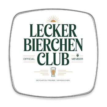 Lecker Bierchen Club Bier Spruch JGA Malle Bier - Viereckiger Kühlschrankmagnet - Weiß - Vorne