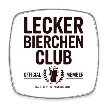 Lecker Bierchen Club Bier Spruch JGA Malle Bier - Viereckiger Kühlschrankmagnet - Weiß - Vorne