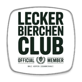 Lecker Bierchen Club Bier Spruch JGA Malle Bier - Viereckiger Kühlschrankmagnet - Weiß - Vorne