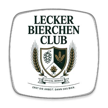 Lecker Bierchen Club Bier Spruch JGA Malle Bier - Viereckiger Kühlschrankmagnet - Weiß - Vorne