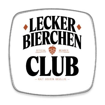 Lecker Bierchen Club Bier Spruch JGA Malle Bier - Magnet carré - blanc - Devant