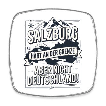 Salzburg Hart an der Grenze nicht Deutschland - Viereckiger Kühlschrankmagnet - Weiß - Vorne