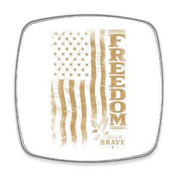 Freedom Grunge Flag Art - Square fridge magnet - white - Front
