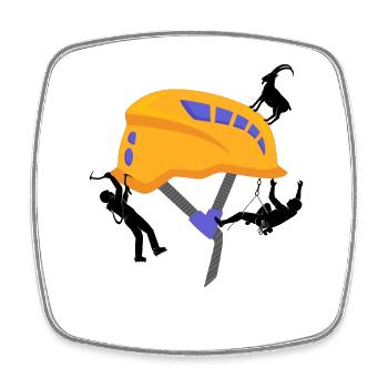 Safety Helmet Climbing Helmet Mountaineer - Square fridge magnet - white - Front