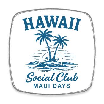 Journées du Club Social d’Hawaï à Maui - Magnet carré - blanc - Devant
