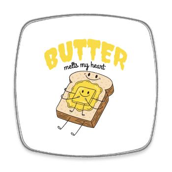 Toast & Butter - Square fridge magnet - white - Front