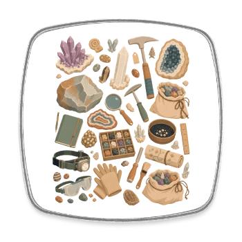 Stone Love | Minerals & Crystals - Square fridge magnet - white - Front