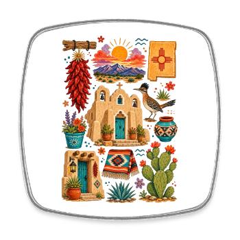Santa Fe, New Mexico | Desert & Southwest - Square fridge magnet - white - Front