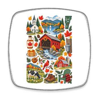 Vermont Love | Fall & Maple Country - Square fridge magnet - white - Front