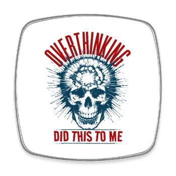 Overthinking - Square fridge magnet - white - Front