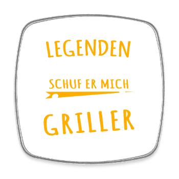 Griller - Viereckiger Kühlschrankmagnet - Weiß - Vorne