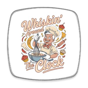 Pastry Chef Whiskin' Around The Clock Bakery Chef - Viereckiger Kühlschrankmagnet - Weiß - Vorne