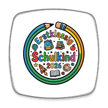 Erstklassig Schulkind 2026 | Einschulung - Viereckiger Kühlschrankmagnet - Weiß - Vorne