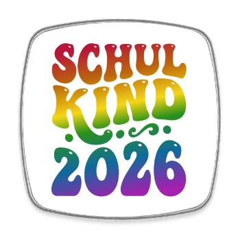 Schoolchild 2026 | Rainbow Style | School enrollment - Square fridge magnet - white - Front