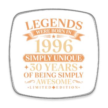 Born in 1996 Unique 30 years - Square fridge magnet - white - Front