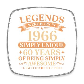 Born in 1966 Unique 60 years - Square fridge magnet - white - Front