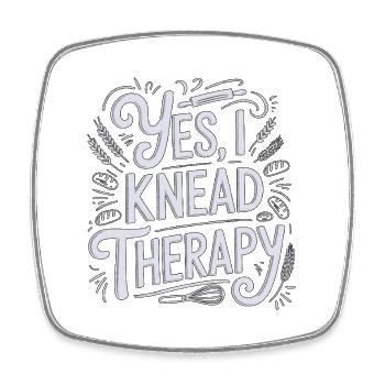 Pastry Chef Yes I Knead Therapy Executive Chef - Square fridge magnet - white - Front