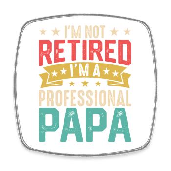 Professional Papa Retro Vintage - Square fridge magnet - white - Front