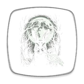 Skeleton Boop Creepy Cute Bunny Goth - Square fridge magnet - white - Front