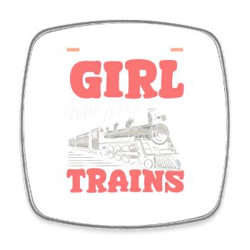 Just A Girl Who Loves Trains Cute Locomotive - Square fridge magnet - white - Front