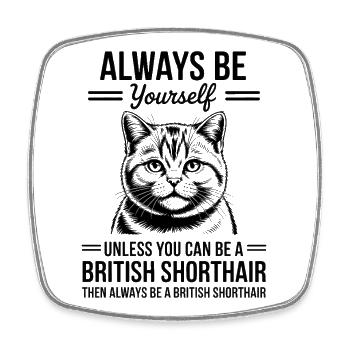 British Shorthair Cat British Shorthair Gift - Square fridge magnet - white - Front