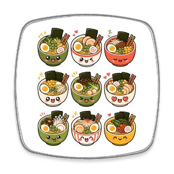 Kawaii Ramen | Japanese cuisine - Square fridge magnet - white - Front