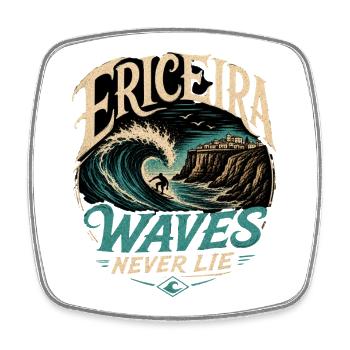Ericeira Surfen - Viereckiger Kühlschrankmagnet - Weiß - Vorne
