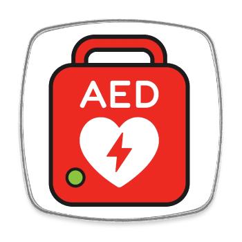 AED Defibrillator - Square fridge magnet - white - Front