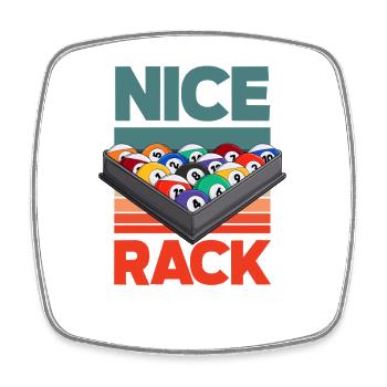 Nice Rack Lustiges Billard 9 Ball Pool Retro - Viereckiger Kühlschrankmagnet - Weiß - Vorne