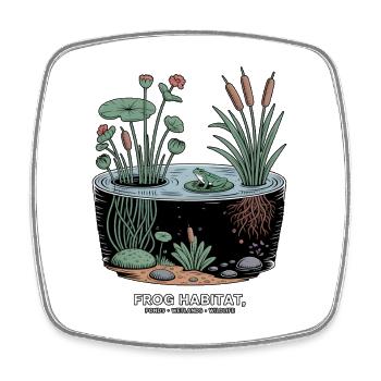 Frog Habitat Wetland Wildlif - Viereckiger Kühlschrankmagnet - Weiß - Vorne