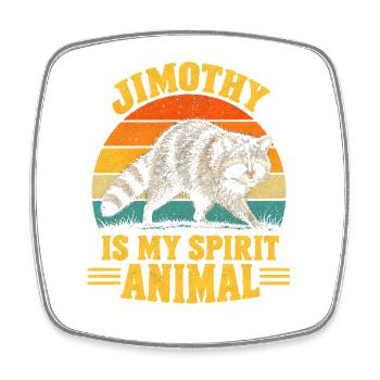 Jimothy Raccoon is My Spirit Animal - Viereckiger Kühlschrankmagnet - Weiß - Vorne
