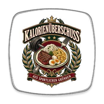 Kalorienüberschuss aus sportlichen Gründen - Viereckiger Kühlschrankmagnet - Weiß - Vorne