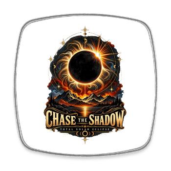 Chase the Shadow – Totale Sonnenfinsternis - Viereckiger Kühlschrankmagnet - Weiß - Vorne