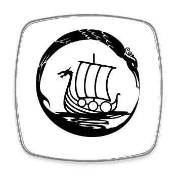 Celtic Irland Wikinger Keltisch Knoten Schiff - Viereckiger Kühlschrankmagnet - Weiß - Vorne