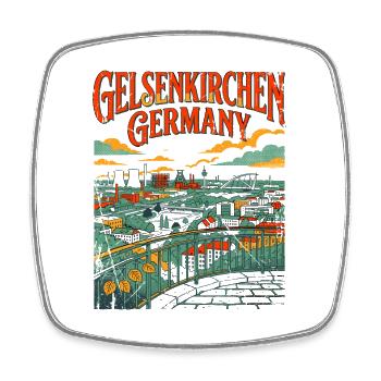 Gelsenkirchen Germany European City Skyline Halle - Viereckiger Kühlschrankmagnet - Weiß - Vorne