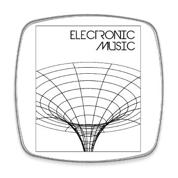 Elektronisches Musikplakat - Viereckiger Kühlschrankmagnet - Weiß - Vorne