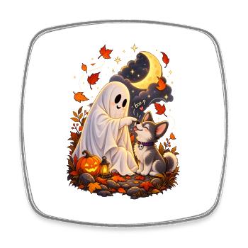 Funny Ghost Chihuahua Dog Boop Halloween - Viereckiger Kühlschrankmagnet - Weiß - Vorne