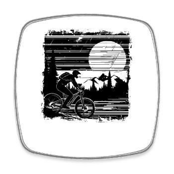 Mountainbike - Viereckiger Kühlschrankmagnet - Weiß - Vorne