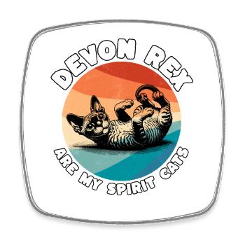Lustige Devon Rex Sprüche - Viereckiger Kühlschrankmagnet - Weiß - Vorne