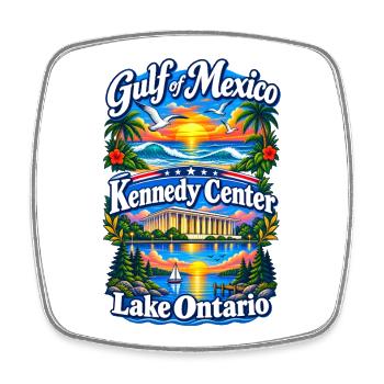 Gulf of Mexico Lake Ontario Kennedy Center - Viereckiger Kühlschrankmagnet - Weiß - Vorne