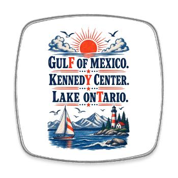 Gulf of Mexico Kennedy Center Lake Ontario Vintage - Viereckiger Kühlschrankmagnet - Weiß - Vorne