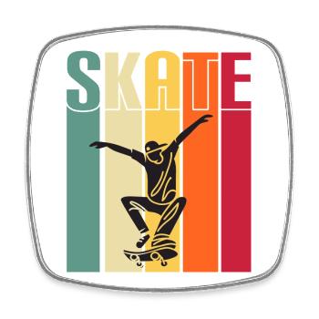skateboard skaten skate sport fahren skaten - Viereckiger Kühlschrankmagnet - Weiß - Vorne