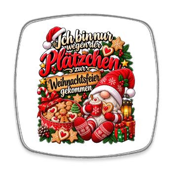 Lustiges Wichtel Weihnachtsgeschenk Plätzchen - Viereckiger Kühlschrankmagnet - Weiß - Vorne