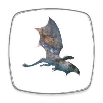 Drache Sternenhimmel - Viereckiger Kühlschrankmagnet - Weiß - Vorne