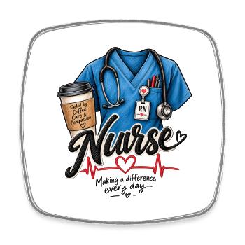 Krankenschwester macht jeden Tag einen Unterschied T-Shirt - Viereckiger Kühlschrankmagnet - Weiß - Vorne